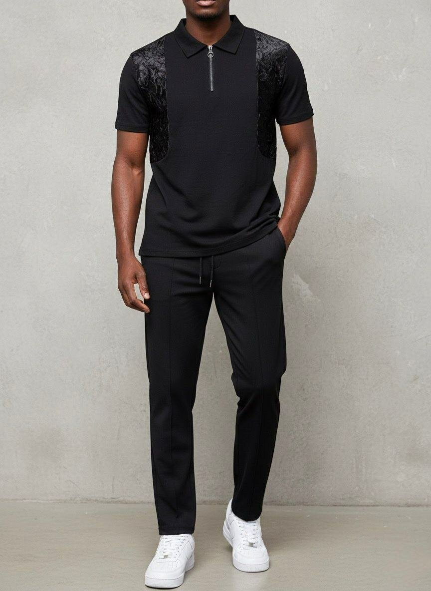 Polo noir élégant pour hommes