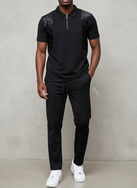 Polo noir élégant pour hommes