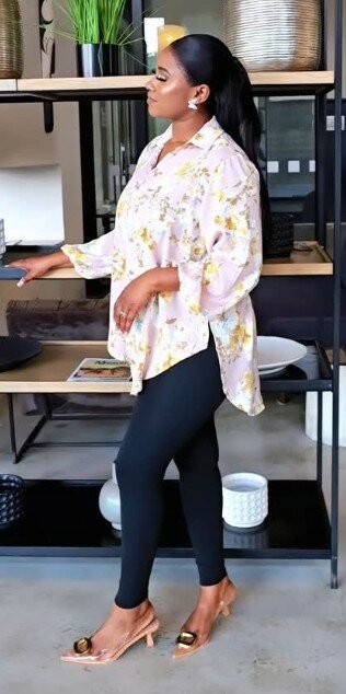 Elegant 2pc Dress Top &Leggins Combo