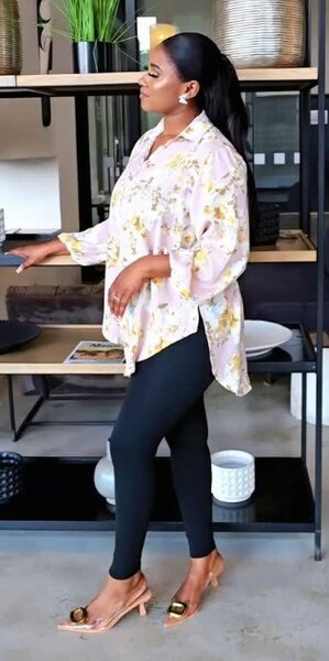 Elegant 2pc Dress Top &Leggins Combo