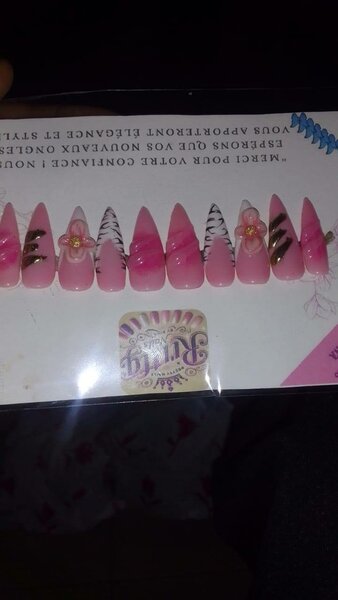 Ongles Faux Roses Élégants