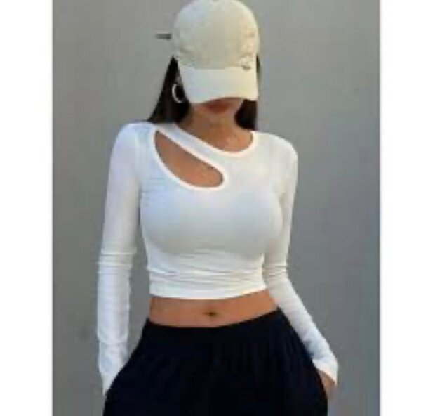 Top crop à manches longues