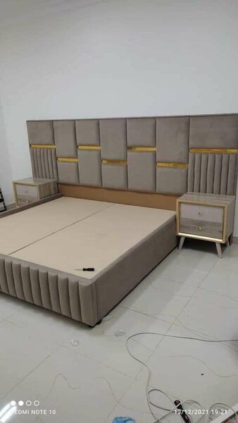 Lit moderne en velours 2 place