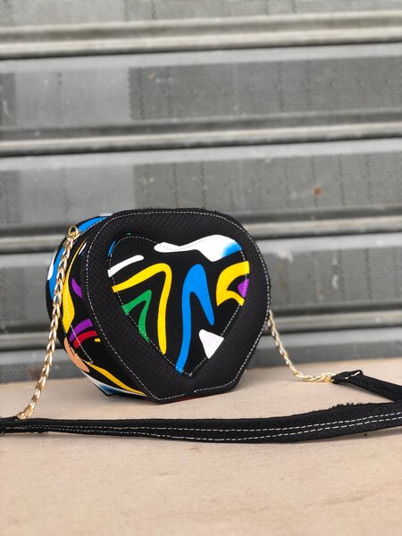 Sac bandoulière cœur coloré