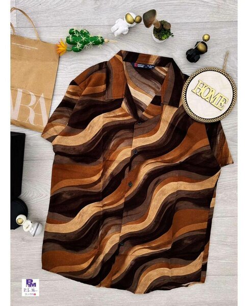 Chemise Vintage à Motif Ondulé