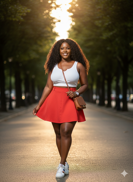 Jupe rouge élégante femme