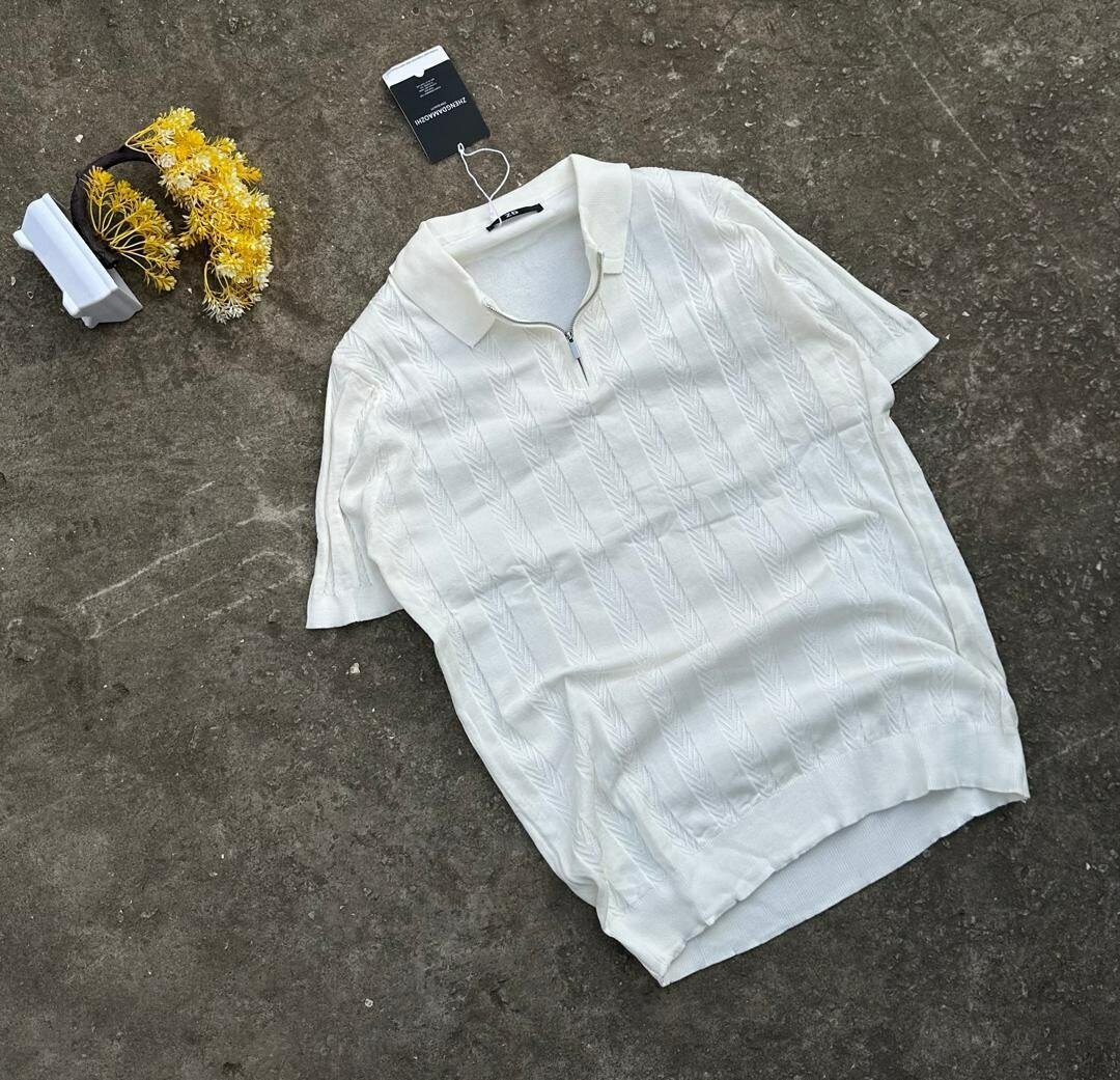 Polo en maille blanc élégant