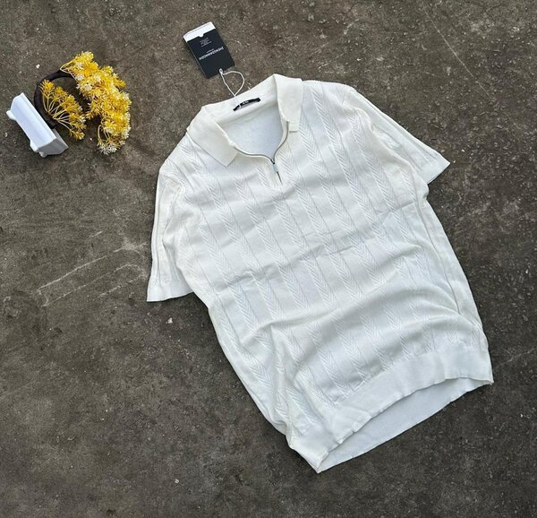 Polo en maille blanc élégant