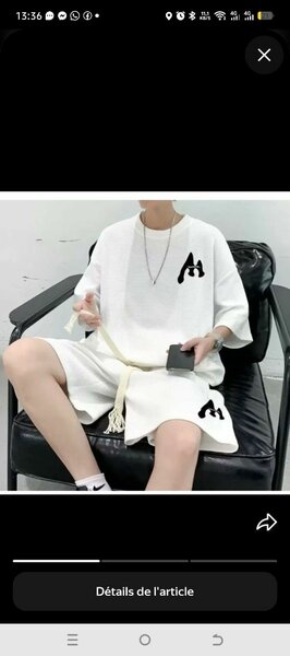 Ensemble Décontracté Blanc Homme