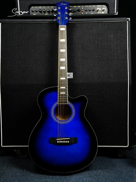 Guitar electro acoustique bleu