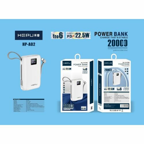 Batterie Externe HEPU 20000mAh LCD