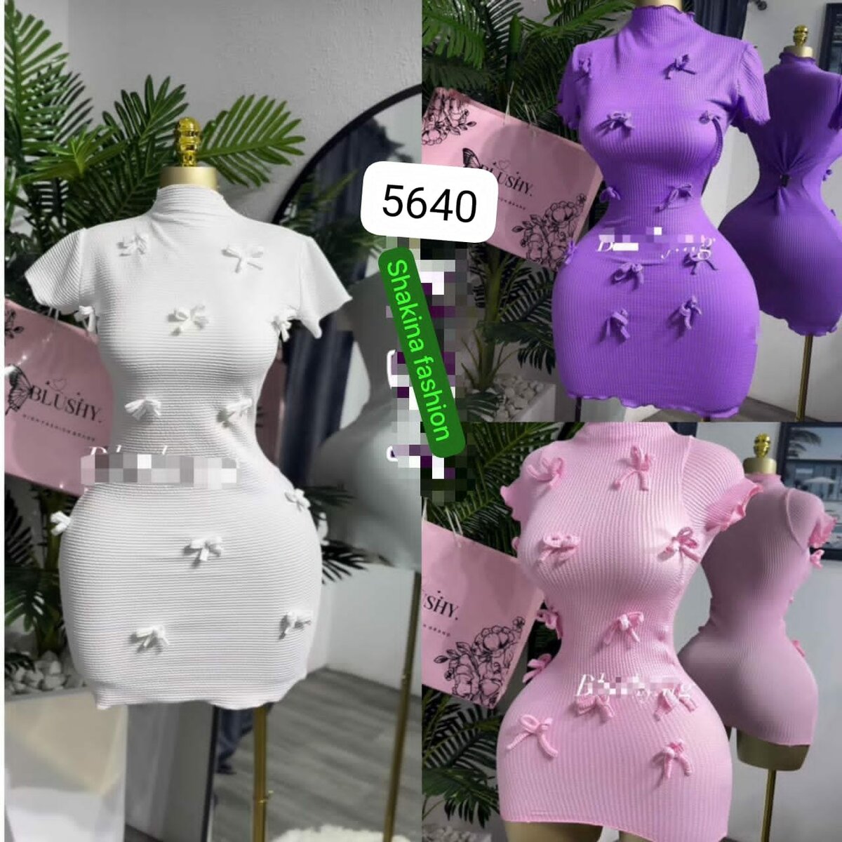 Robe moulante à nœuds papillons