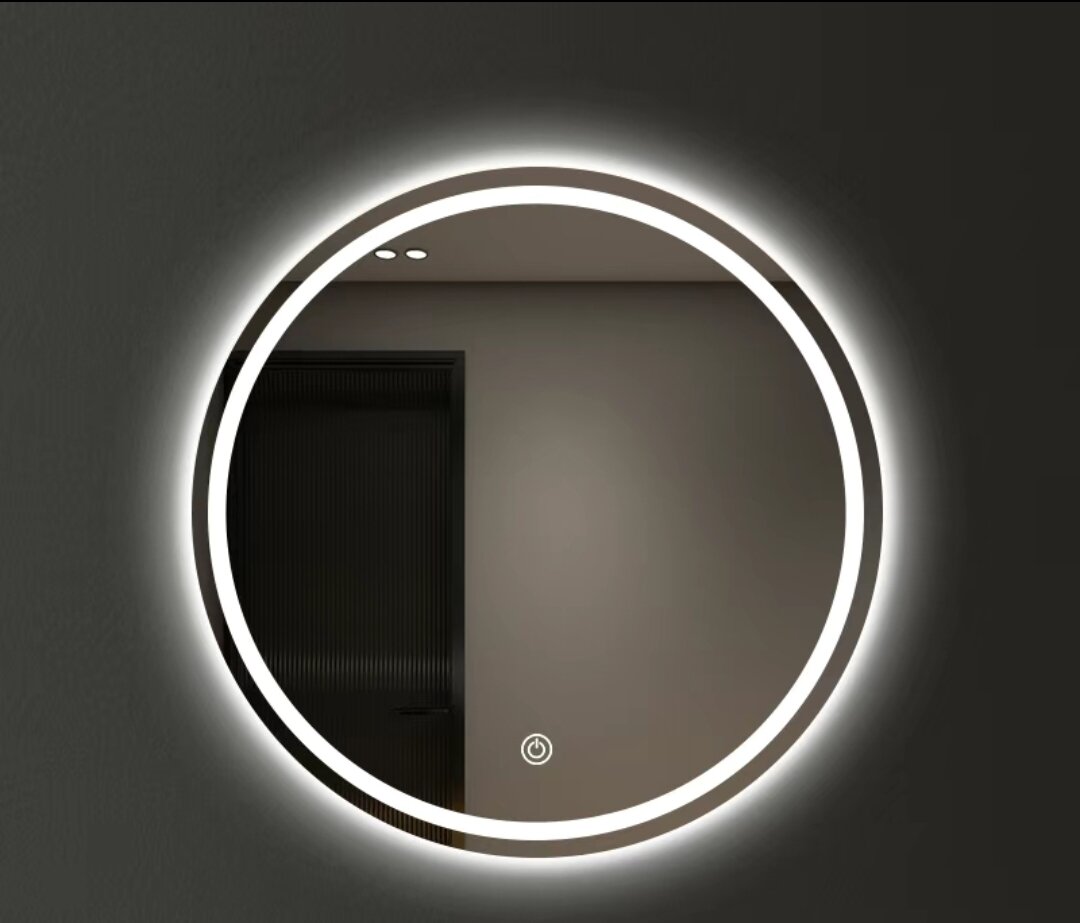 Зеркало с подсветкой с пескоструем 60см диаметр