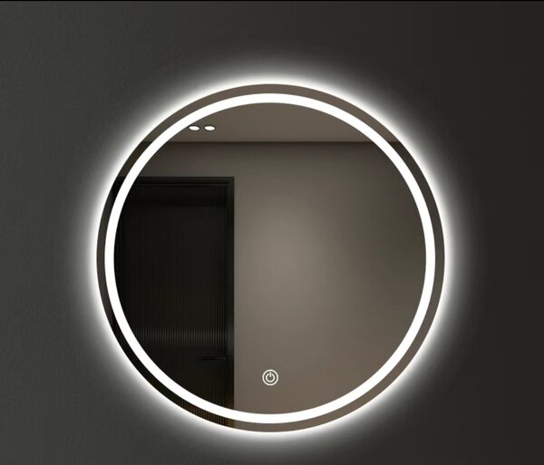 Зеркало с подсветкой с пескоструем 60см диаметр