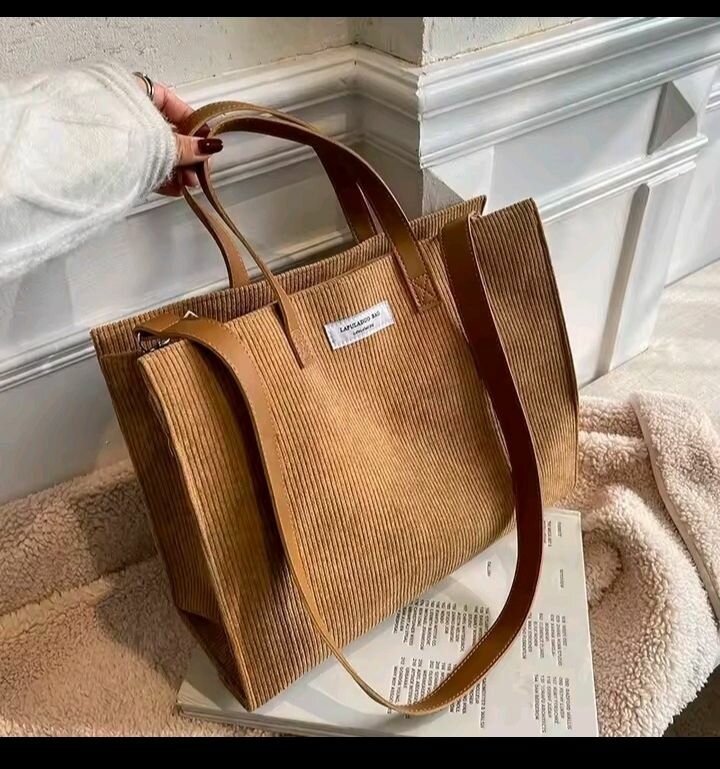 Sac cabas en toile côtelée