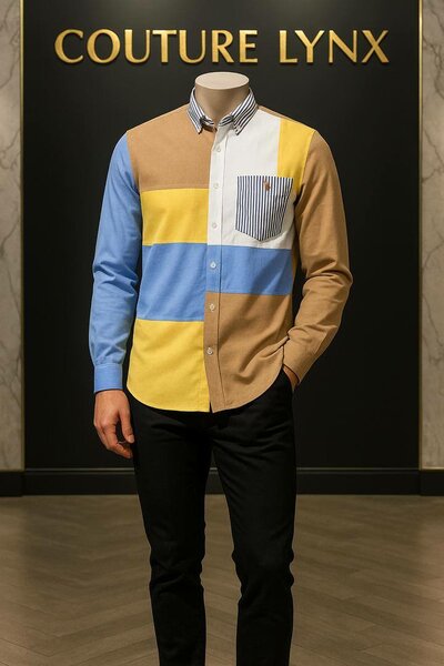 Chemise Patchwork Colorée Homme