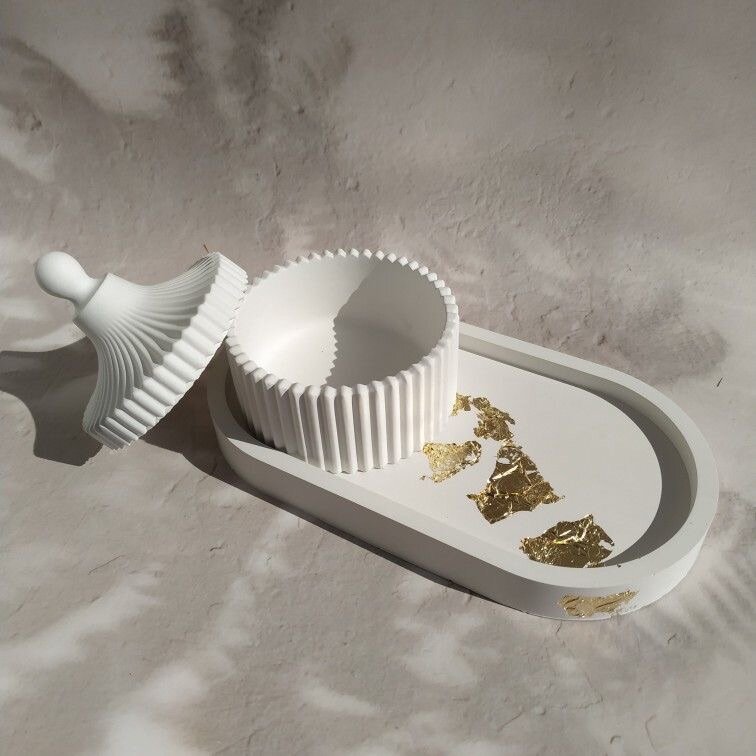 Concrete Oval Trays