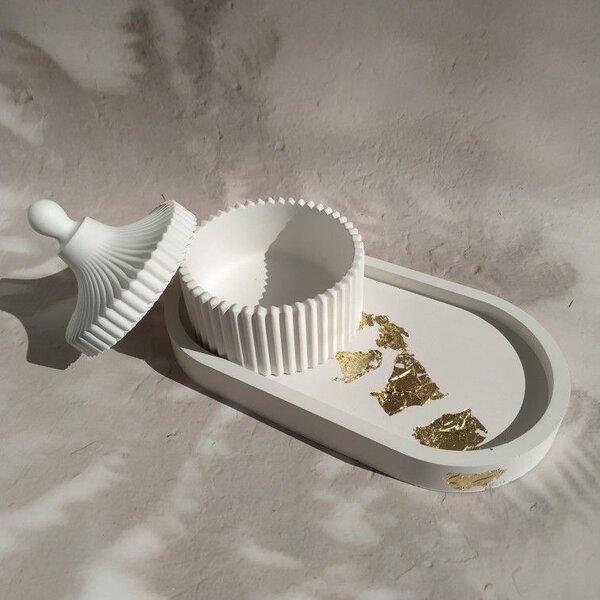 Concrete Oval Trays