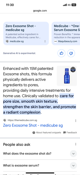 Medicube exsome shot (zero pores)