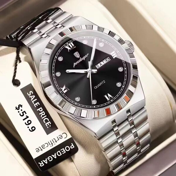 Montre Quartz Luxe Acier