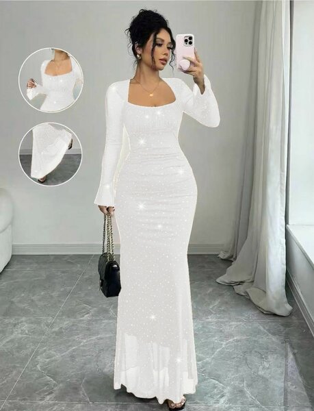 Robe longue élégante brillante