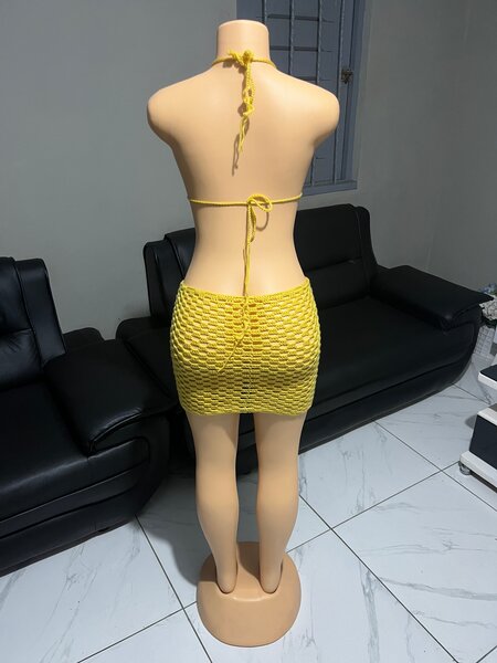 Bikini crochet jaune sexy