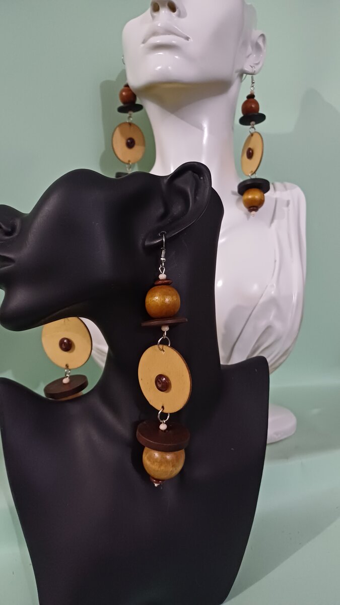 Boucles d'oreilles en bois