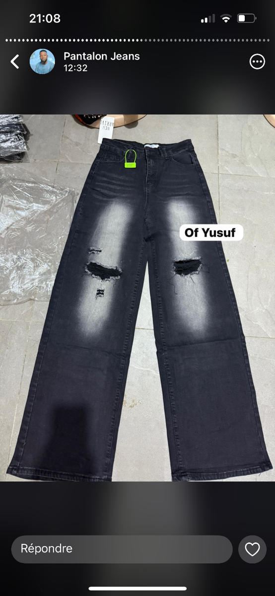 Jeans déchirés évasés femme