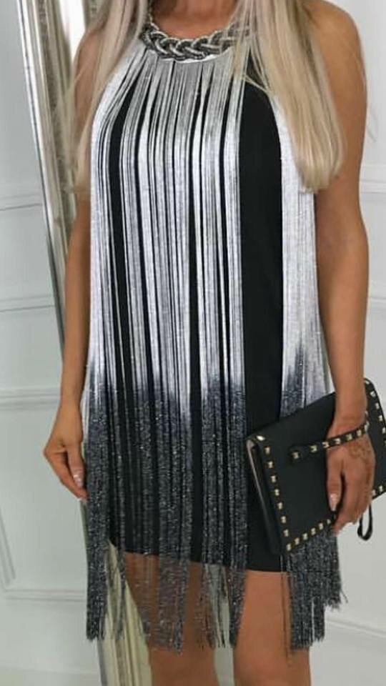 Robe à Franges Élégante Femme