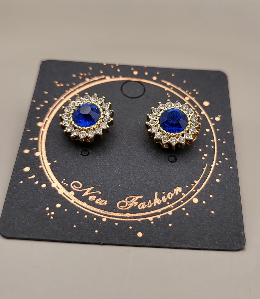 Golden Blue stone stud