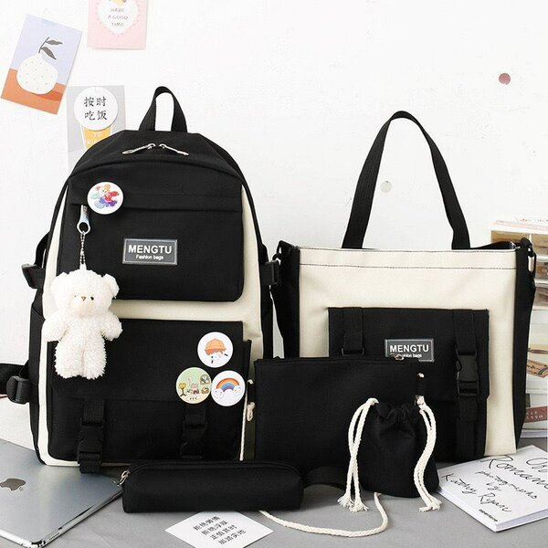 Waterproof 5 in 1 school travel backpack bag