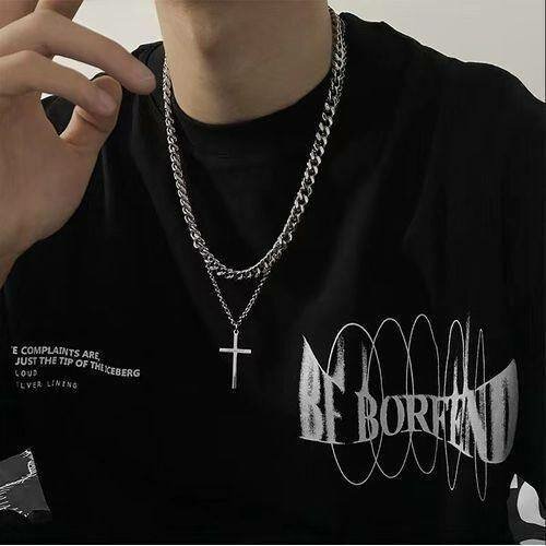 Collier Croix Acier Inoxydable