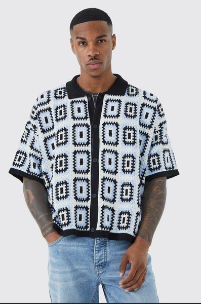 Cardigan géométrique