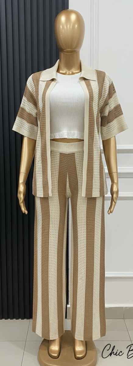 Ensemble rayé décontracté