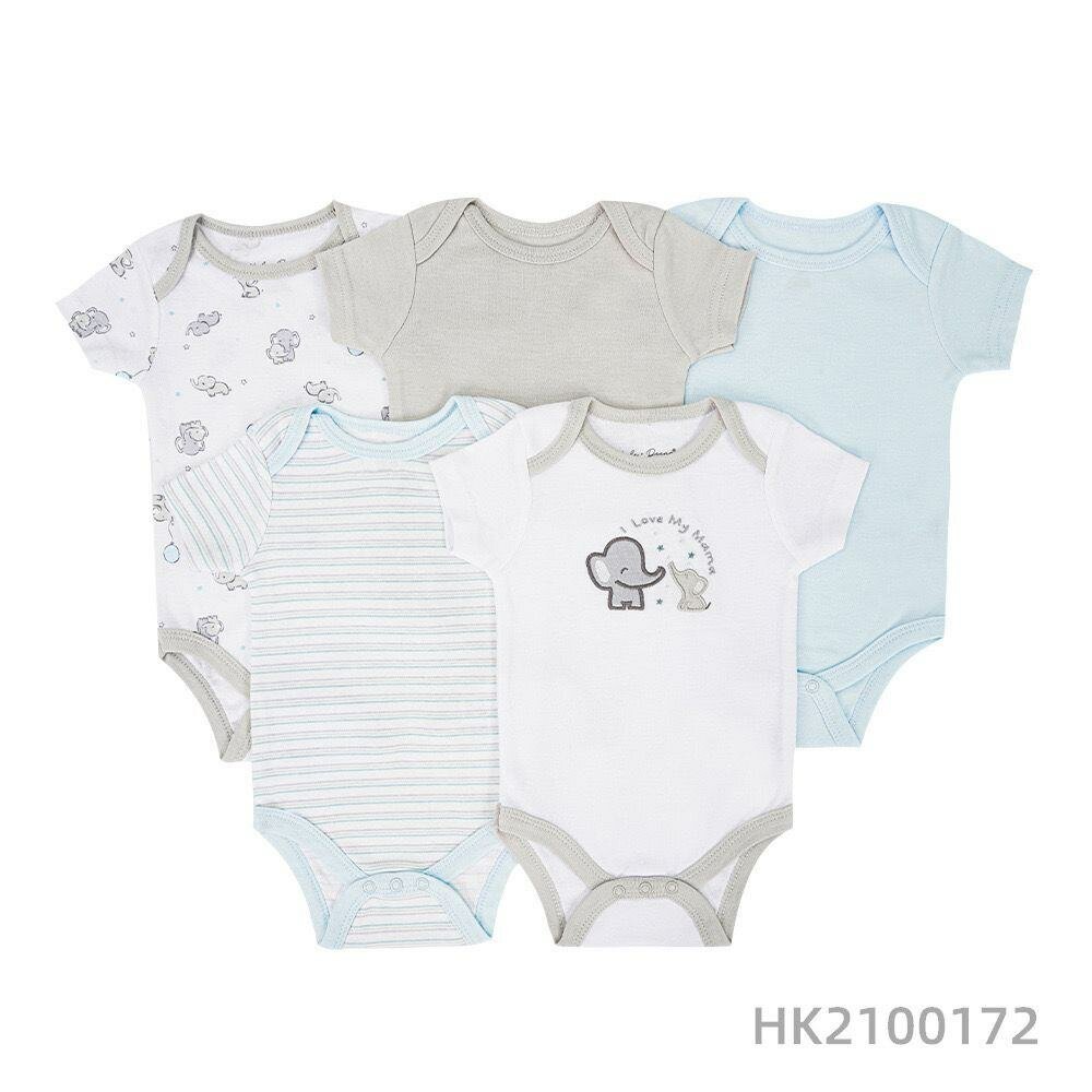 Lot de 5 bodies bébé en coton