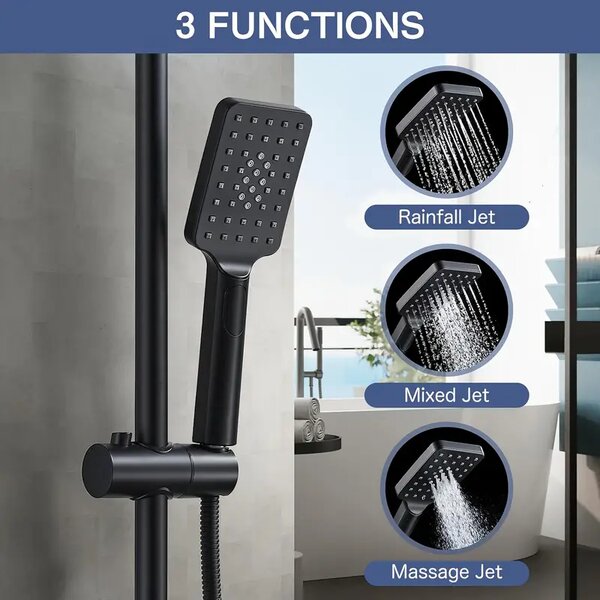 Black Dual Shower Head Set