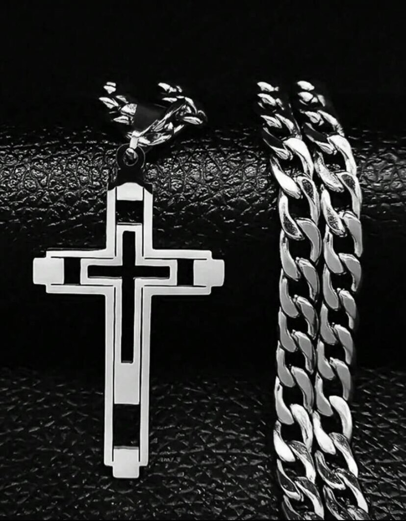Collier Croix Homme Acier Inoxydable