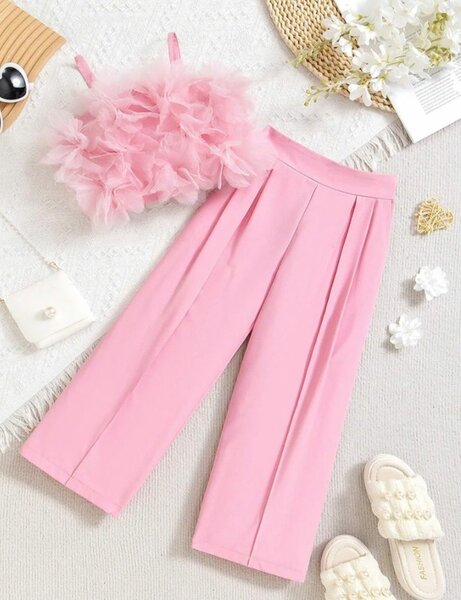 Ensemble fille rose élégant