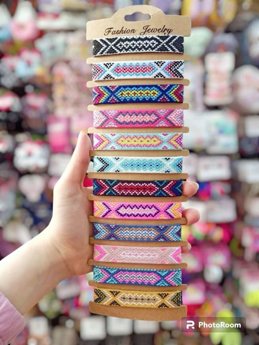 Bracelets tissés colorés bohèmes
