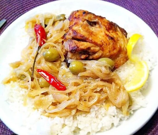 Poulet rôti aux olives