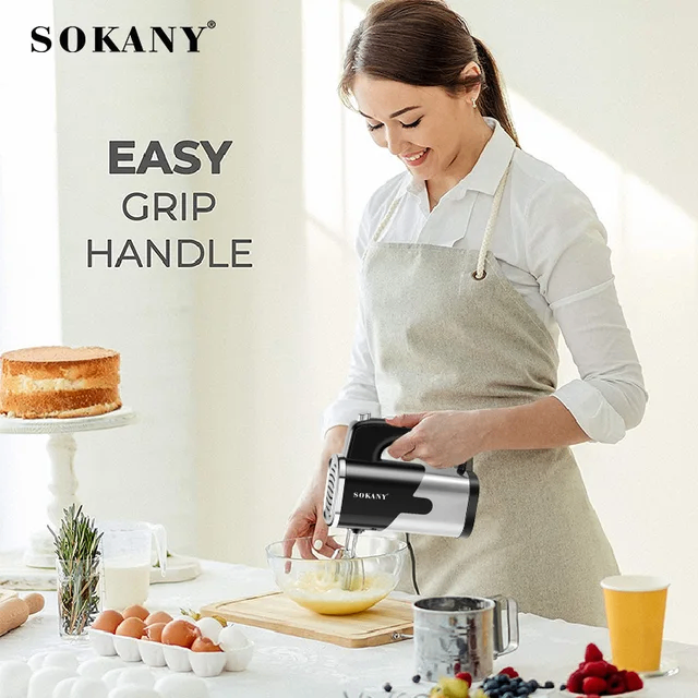 Sokany 800W high quality hand mixer multiple speed whisk egg