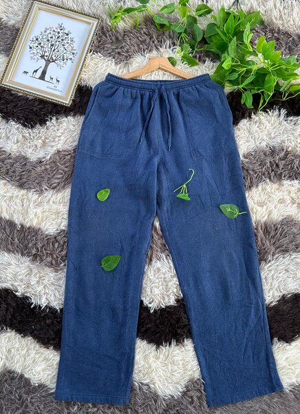 Pantalon en lin bleu confort