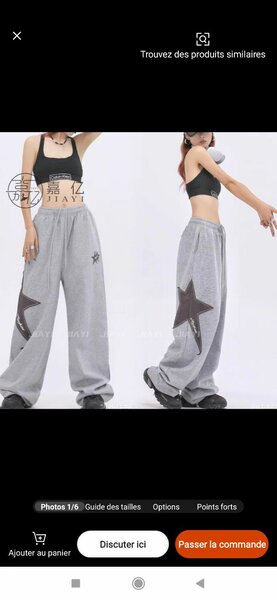 Pantalon large étoilé femme