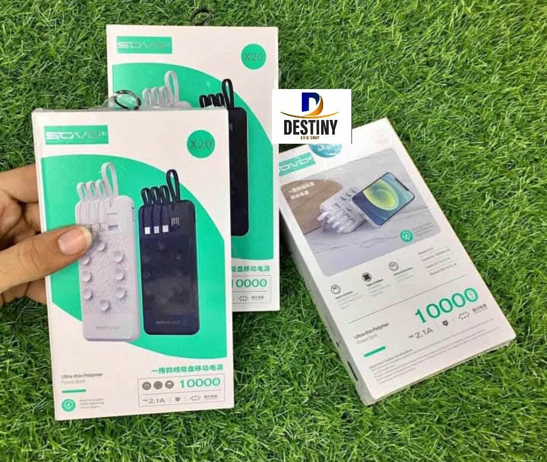 Power bank 4 câbles chargeur tres pratique