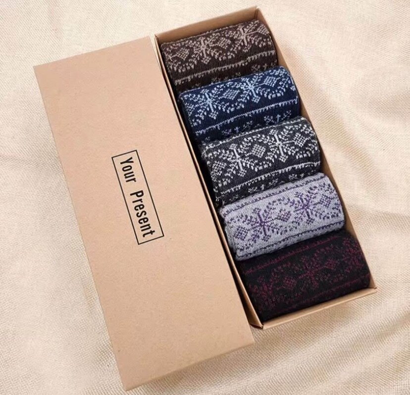 Chaussettes chaudes en laine motif