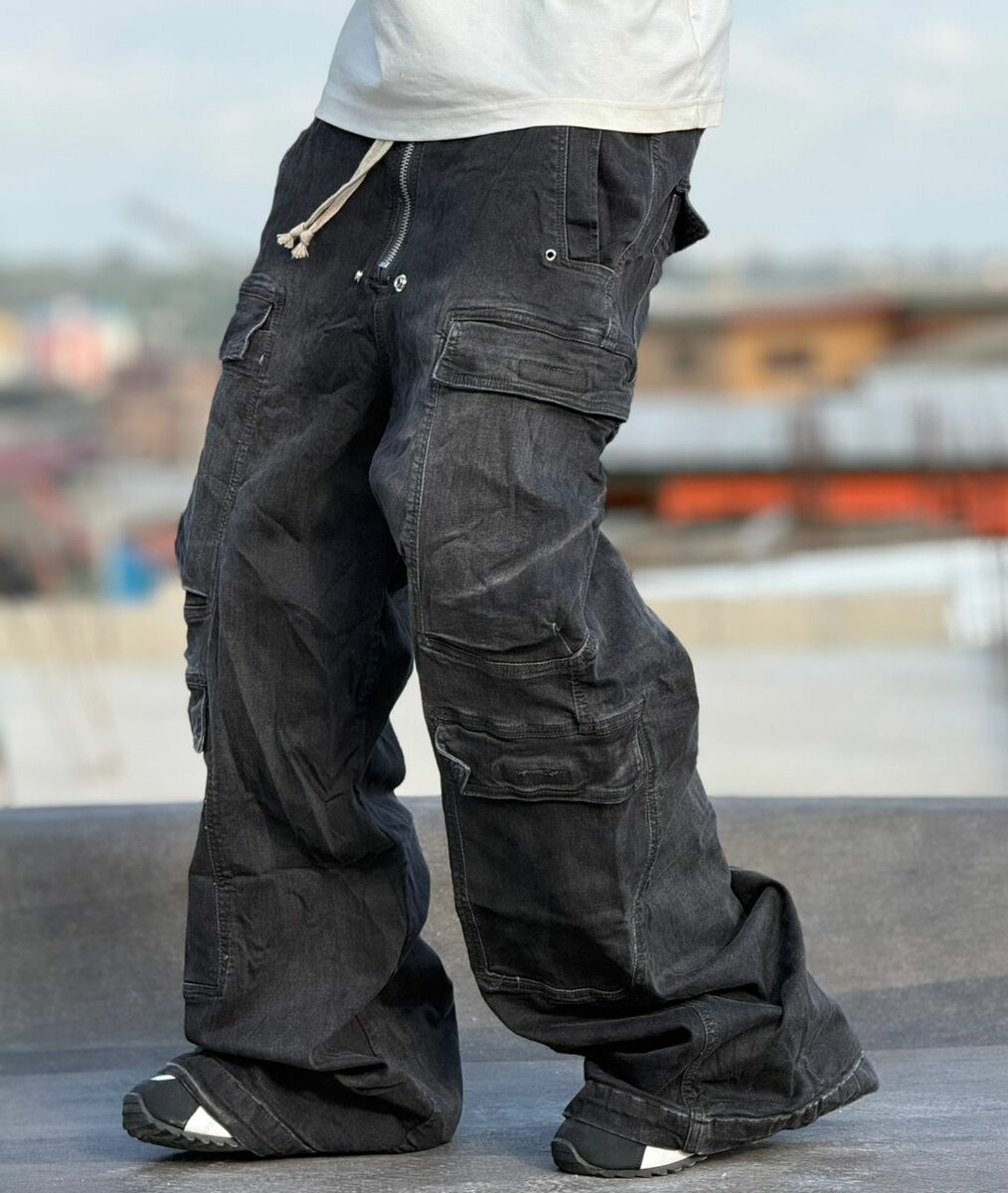 Pantalon cargo noir pour hommes