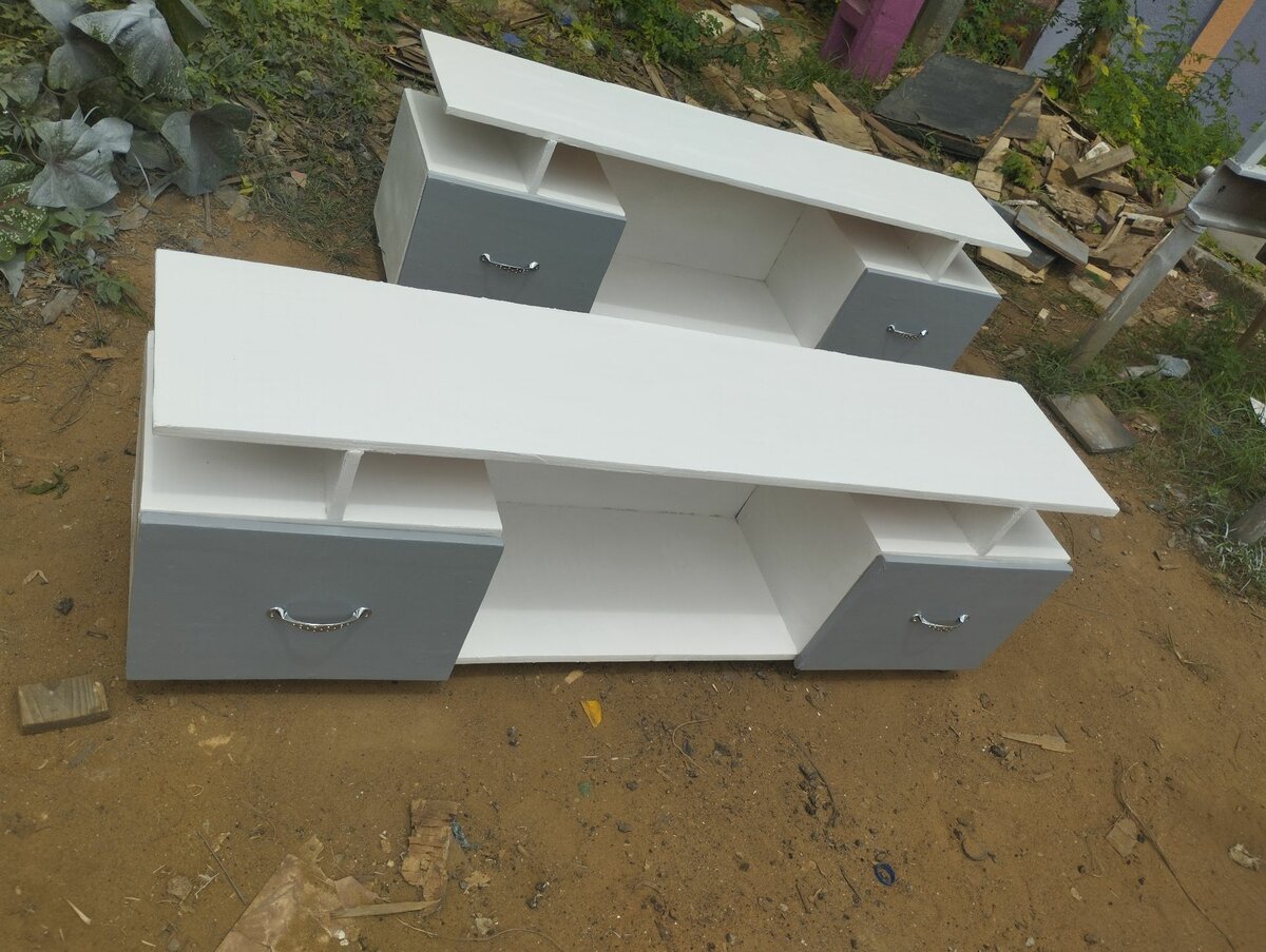 meuble tv gris blanc