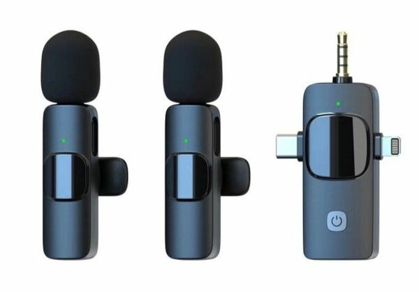 Multi purpose Dual Lapel Microphones for ios, type c& Camera