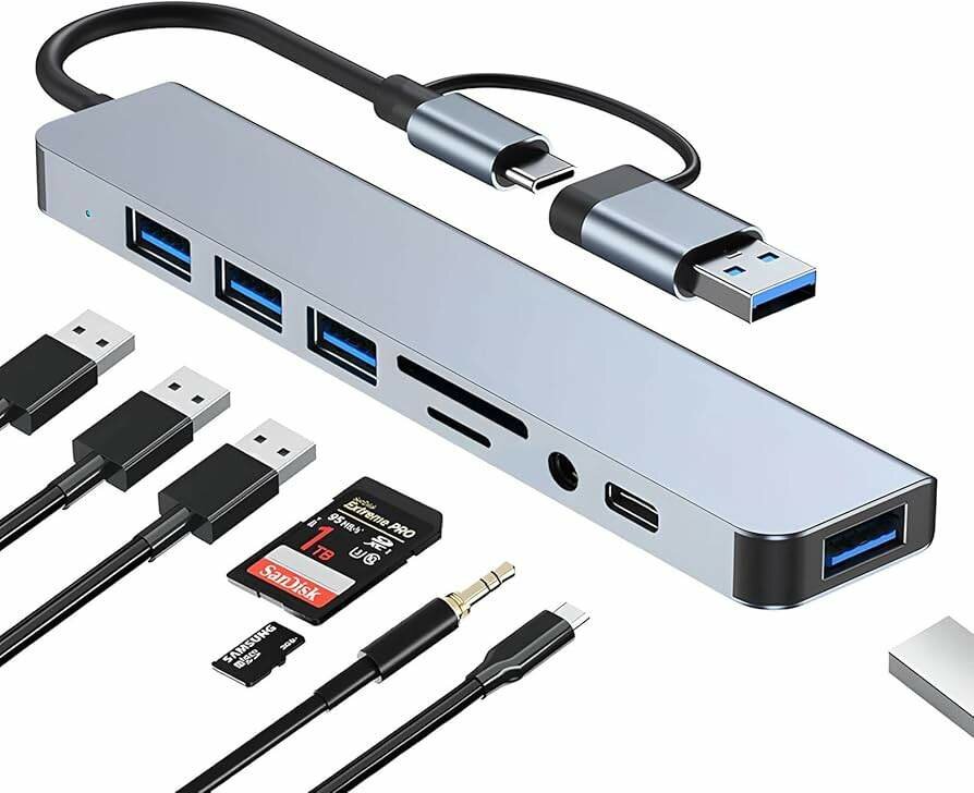 Hub USB-C 8-en-1 Multifonction