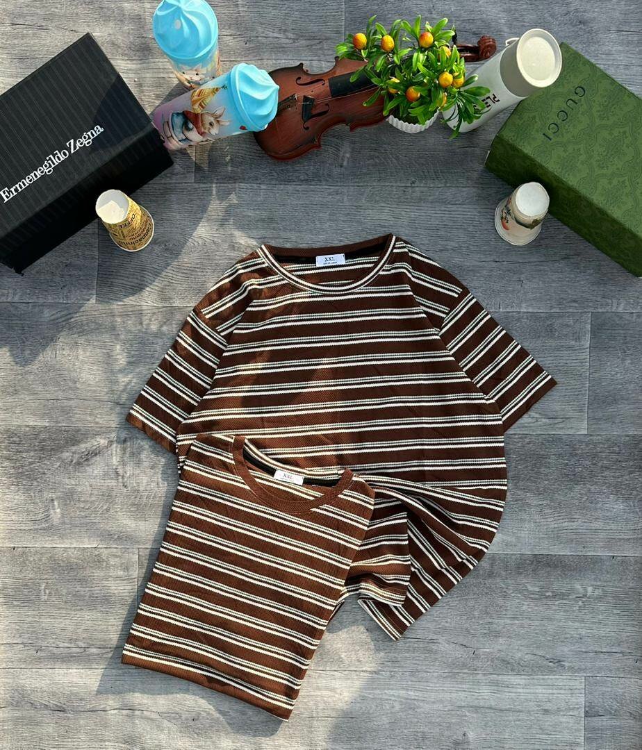 Ensemble T-shirts Rayés Famille